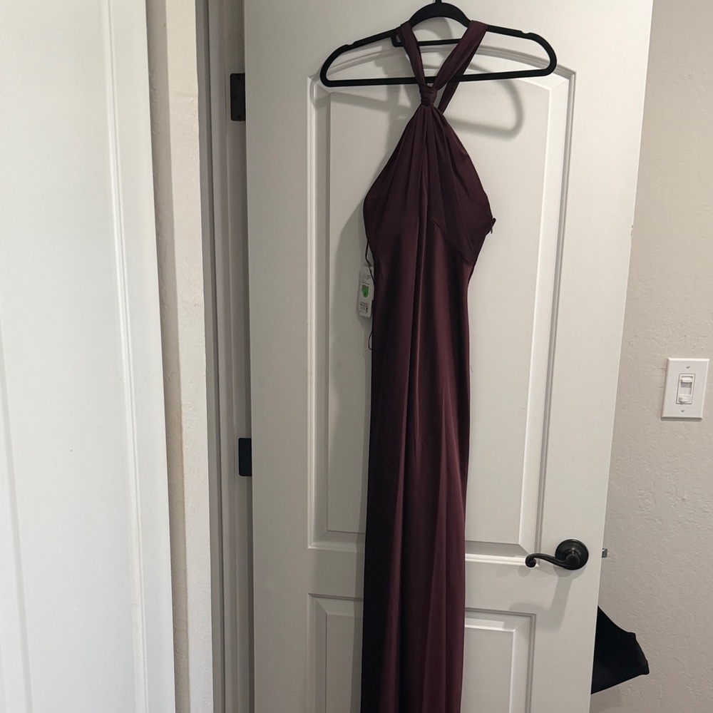 Women's Halter Maxi Dress in Burgundy